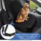 Dog Car Seat Covers, Waterproof Front Seat Cover for Dogs, Scratch-Proof, Nonslip Pet Passenger Seat Cover Protector, Universal Fit for Cars Trucks SUVs, Large Size, Black