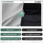 Car Trunk Organizer, Leather Collapsible Trunk Organizer for suv with Lid and Push-pull Handle Car Trunk Storage Organizer for Cars, SUV, Minivan, Truck, Sedan (White)