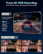 4K STARVIS 2 Dash Cam for Toyota Camry 2025-2026 LE SE XLE XSE Nightshade,OEM Factory Look Car Camera with WiFi App,Loop Recording,G-Sensor,Plug & Play,Parking Hardwire Kit, 64GB