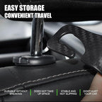 4PCS Car Seat Headrest Hooks, Auto Back Seat Hanger Holder, Durable Stylish Vehicle Organizer Universal Car Accessories, Storage Hooks for Purses, Bags, Clothes, Coats (Carbon Fiber/Black Flag)
