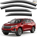 Outside-Mount Window Rain Guards Fit for 2018-2024 Chevy Equinox Extra Durable Window Visors Wind Deflector Dark Smoke Vent Shades Car Tape-on with Thicker 4PCS