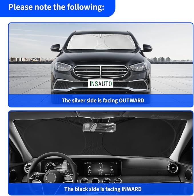 for 2025 E350 Windshield Sun Shade SunShades for Mercedes Benz SLC 2017-2024 Windshield Cover for 2022 Mercedes E-Class Sedan W211 E320 E500 E55 E550 E63 Accessories Sun Visor Protector UV Reflector