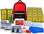 70280 72 Hour Emergency Kit, 2-Person, 3-Day Backpack, Includes First Aid Kit, Survival Blanket, Portable Preparedness Go-Bag for Camping, Car, Earthquake, Travel, Hiking, and Hunting, Red