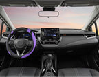 Customized Auto Car Steering Wheel Cover for Toyota Rav4 Corolla Camry Highlander (Black+Purple-Standard Size)