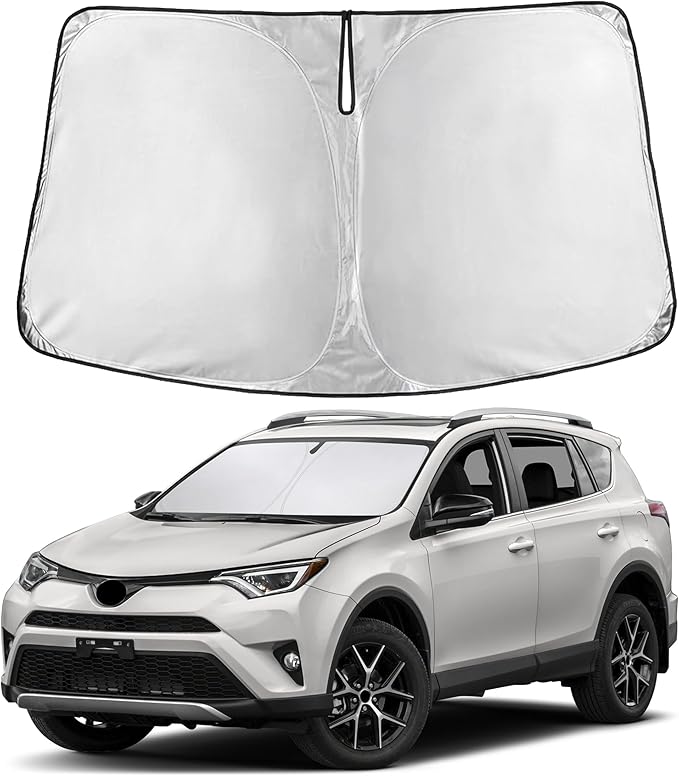Windshield Sunshade Compatible for Toyota RAV4 2013-2016 2017 2018, LE, XLE, Premium, XSE, Limited, SE, TRD Off-Road, Sun Visor for Front Window Sun Shade Cover, Car Accessories