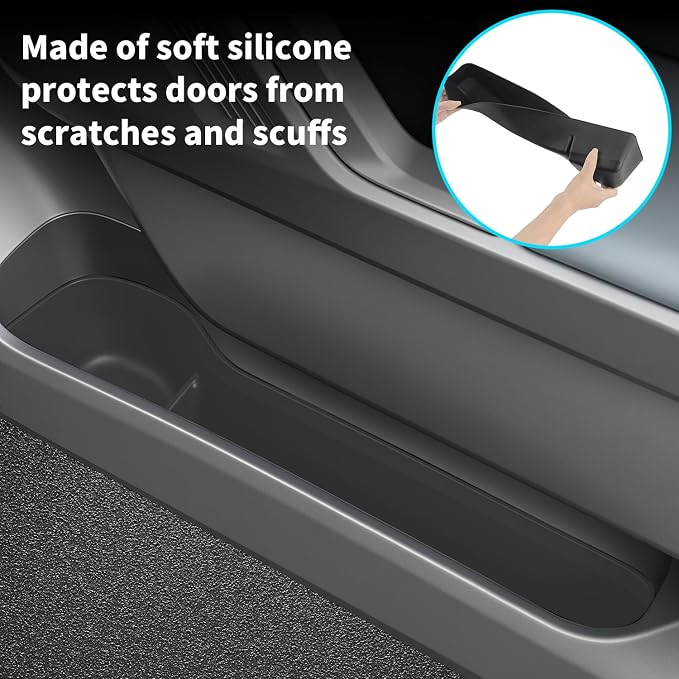 4PCS Car Door Organizer Tray for Toyota RAV4 2026 Door Side Storage Box for 2026 RAV4 Accessories Door Pocket Liners TPE Front & Rear Side Organizer Tray Protector Liner