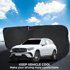 for GLC Windshield Sunshade Foldable Sun Shade Custom-fit for Mercedes Benz 2016-2022 GLC SUV GLC300 Windshield Cover Car Front Window Sun Visor Shield Keeps Your Vehicle Cool Accessories