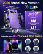 Phone Holders for Your Car Ultimate Military-Grade Car Phone Holder Mount【Patent & Safety Certs】 Upgraded Shockproof Truck Air Vent Phone Mount for iPhone 17 Pro Max 16 Samsung Android,Purple
