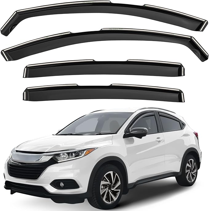 GrandWheel Window Deflectors Smoke Tinted in-Channel Side Window Vent Visor Deflectors Rain Guards Compatible with HR-V 2016-2022 - 4pcs. GW0230