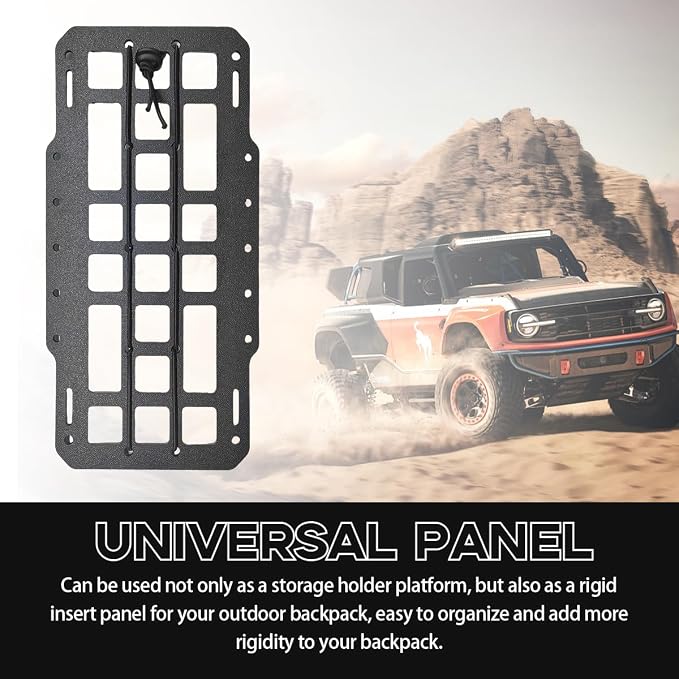 Yourkar Car Rigid MOLLE Panel, Sun Visor Panel Holster Tactical Gear Holder MOLLE EDC Organizer, Rigid Panel Frame Modular Storage Pouch for Auto Visor, Car Accessories