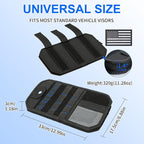 Molle Car Sun Visor Organizer,Tactical Car Accessories with Zipper Storage Pouch & Glasses Clip,Automotive Semi-Rigid Molle Panel for SUVs,Trucks,Cars & Patrol Vehicles(Black)