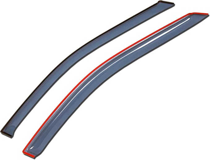 Outside Mount Window Vent Visors Rain Guards Compatible with Chevrolet Camaro 2010-2016 | Side Window Wind Deflectors Rain Shields | Light Grey, 2 Pcs Set, LGWV-033