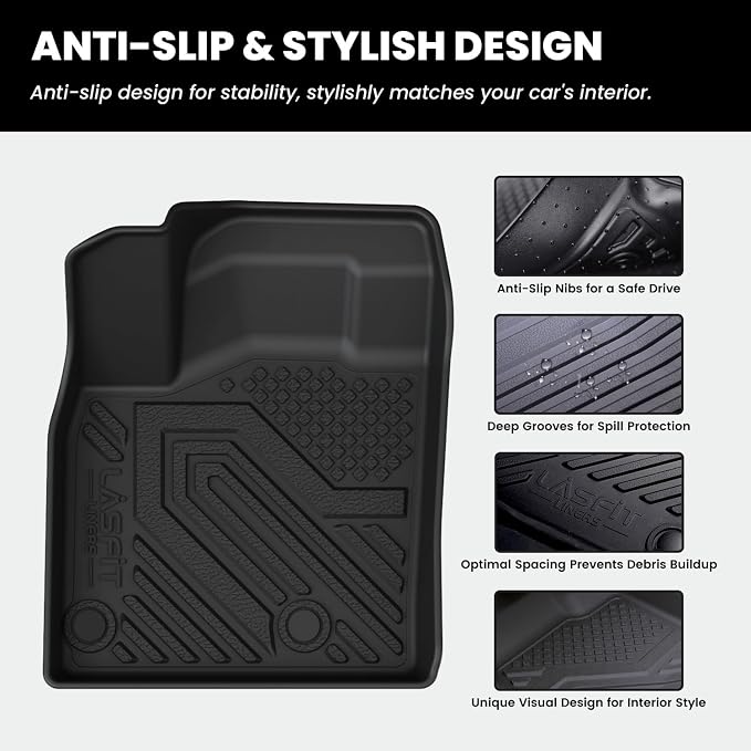 Floor Mats & Backrest Mats & Cargo Mat for Nissan Rogue 2026 2025 2024 2023 2022 2021 (Not Fit Rogue Sport), All Weather TPE Custom Fit Floor Liners Car Mats Accessories, Black