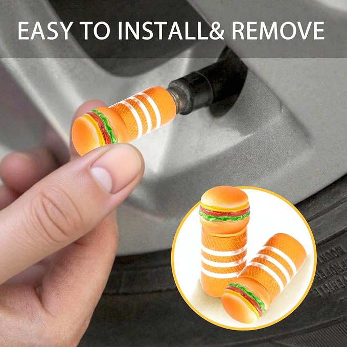 4Pack Orange Tire Valve Stem Caps Cute 3D Resin Fruit Car Accessories Decor,Universal Tire Air Caps for Car,SUV,Bike,Motorcycle,Bicycle,Perfect Orange Gifts for Women Men Oranges Lover