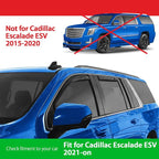Goodyear Shatterproof in-Channel Window Deflectors for Cadillac Escalade ESV 2021-2026, Rain Guards, Window Visors for Cars, Vent Deflector, Car Accessories, 4 pcs - GY008000