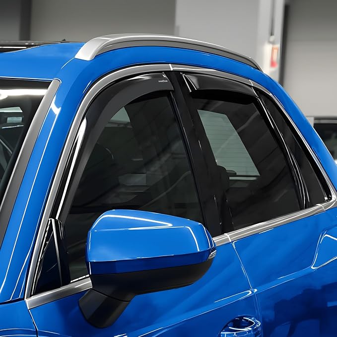 Goodyear Shatterproof in-Channel Window Deflectors for Audi Q3 2019-2026, Rain Guards, Window Visors for Cars, Vent Deflector, Car Accessories, 4 pcs - GY008158
