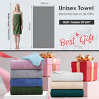 Microfier Bath Towels Set of 2, Large Microfier Body Towel for Adult, 30" x 60", Oversized, Soft, Super Absorbent, Fast Drying, Use for Sauna,Gym,Sport, Fitness, Yoga, Diamond Cross Grid Camel