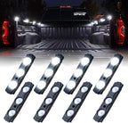 White Truck Pickup Bed Light Kit, 24 Led Cargo Rock Lighting Kits w/Switch for Van Off-Road Under Car, Side Marker, Foot Wells, Rail Lights - 8 PCS