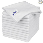 MR.SIGA Microfiber Cleaning Cloth, All-Purpose Microfiber Towels, Streak Free Cleaning Rags, Pack of 12, White, Size 32 x 32 cm(12.6 x 12.6 inch)