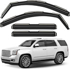 GrandWheel Window Deflectors Smoke Tinted in-Channel Side Window Vent Visor Deflectors Rain Guards Compatible with Yukon 2015-2020 - 4pcs. GW0868