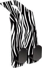 Purse Hook for Car Abstract Black Zebra 1 Pack Headrest Back Seat Hook Premium Leather Double Metal Hanger Storage Pack Bag Purse Holder Car Interior Accessories