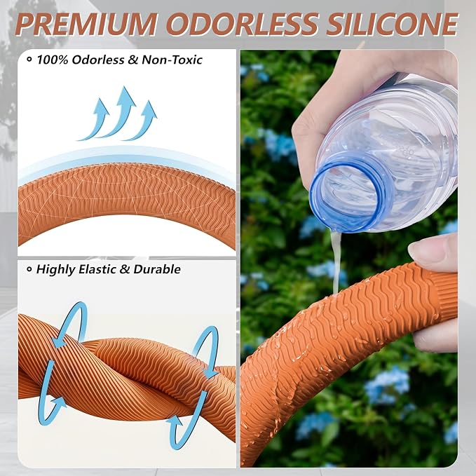 Car Steering Wheel Cover for Men Women, Non-Slip Silicone Sporty Wave Design Auto Interior Accessories, Universal Fit 14 15 16 Inch Round & D-Shape Wheels, Bright Orange