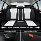 Coverado Seat Covers, Car Seat Covers Full Set, White Car Seat Cover, Auto Seat Covers Front Seats Rear Seat Cover, Luxury Car Seat Cushion,Leather Seat Cover Seat Protector Universal Fit Most Cars