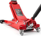 Low Profile Floor Jack 3 Ton Aluminum and Steel Racing Floor Jack with Dual Pistons Quick Lift Pump, Hydraulic Trolley Car Lift for Sports Car, SUV, Pickup, Lifting Range 3.3"-20.3"