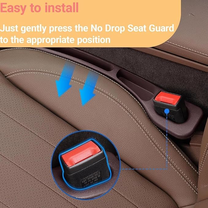 Car Seat Gap Filler, 2-Pack No-Drop Seat Side Gap Seam Filler Organizer with Phone Holder, Seat Gap Fillers for All Cars, Prevents Items from Falling, Easy to iInstall (Red)