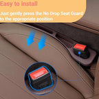Car Seat Gap Filler, 2-Pack No-Drop Seat Side Gap Seam Filler Organizer with Phone Holder, Seat Gap Fillers for All Cars, Prevents Items from Falling, Easy to iInstall (Red)