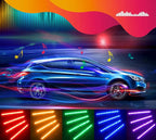 Car LED Lights, RGB Smart Car Interior Lights, App Control | DIY Mode and Music Mode, 2 Lines Design LED Lights for Cars with Car Charger, 12V