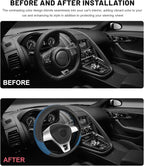 Sun Walker Steering Wheel Cover, 15 inch Breathable Steering Wheel Protector with Anti-Slip Lining, Comfortable Wheel Wrap Cover for Most Vehicles, Universal Car Accessories (Blue)