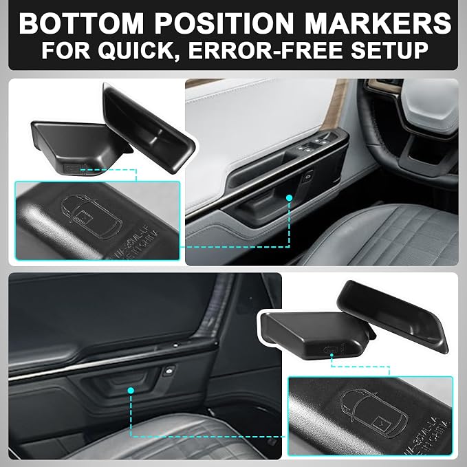 Upgrade 4PCS Front & Rear Door Side Storage Organizer fit for Rivian R1T/R1S 2026 2025 Gen2 Interior Accessories Inner Door Handle Storage Box Insert Tray ABS Material Anti-Scratch