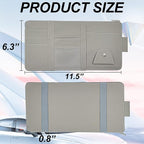 2Pcs Car Sun Visor Organizer with Zipper Pocket, Car Truck Visor Storage Pouch Holder Travel Auto Document Holder for Mobile Phone, Sunglasses, Card - Gray
