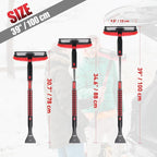 Car Snow Brush with Ice Scraper and Squeegee 3 in 1, 39" Extendable Cleaning Kit Long Handle, Windshield Snow Removal Tool Scratch Free for SUV Truck RV Window Roof Exterior Wash Supplies, Red