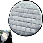 1 PC Car Steering Wheel Sun Shade, 16.93" Aluminum Foil Material Car Driving Handle Cover, Thickened Slip-on Steering Wheel Sunshade Protector, Universal for Most Cars SUVs Trucks (Silver)