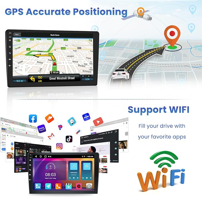 5Ghz WiFi [2G+64G] Android 15 Car Radio for Jeep Cherokee 2013-2018 Car Stereo with Wireless Carplay Android Auto, 10 Inch HD Touchscreen with GPS Bluetooth FM/RDS EQ SWC 26UI Backup Camera MIC