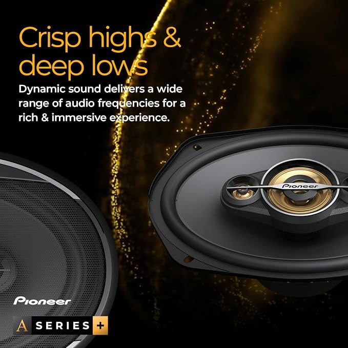 A-Series Plus TS-A1601C 6.5” 2-Way Speakers (Pair) – 350W Max, Crisp Highs + Clear Vocals, Enhanced Bass, Ideal Factory Upgrade, Installation Adaptors Included
