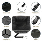 Black Leopard Car Trash Can, Waterproof Portable Mini Garbage Bin, Lightweight No-Install Waste Basket for Car Office Home, Cute Multifunctional Car Interior Accessory