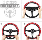 Car Steering Wheel Covers 14-15" inch for Most Car Sedans SUVs | Santa Claus American 250th Print, Women Men Car Interior Accessories Universal Fit Auto, Suvs, Truck