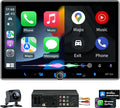 Single Din Car Stereo Wireless Apple Carplay Android Auto Radio, 10.1" Car Play Touch Screen, Bluetooth 5.3 Car Audio Receiver, 4.2 Channel 240W, Subwoofers, Backup Camera, Navigation, FM/AM, SWC