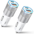 Car Charger, 2 Pack 38W Dual-Port USB-C & USB-A Cigarette Lighter Adapter USBC Car Charger Fast Charging for iPhone16e 16 15 14 13, Samsung S25 S24 S23, Pixel Cargador para Carro Phone Plug