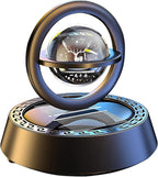 Kwak’s Solar-Powered Rotating Car Aromatherapy Auto-Spinning Ornament with Refillable Scent Pad, Subtle Ocean Fragrance, Ideal Gift for Men Women Dad Husband for Dashboard (Black-1)