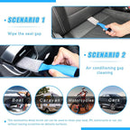 2 PCS Double Head Brush for Car Clean, Soft Auto Interior Duster Detailing Brushes, Universal Vehicle Dashboard Screen, Air Vents, Computer etc Cleaning Tool Accessories (Black+Blue)