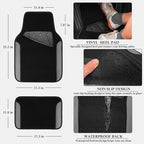 Faux Leather Steering Wheel Cover and Waterproof Car Floor Mats,Universal Car Combo Fit for 95% Sedan,SUV,Cars,14.5-15inch Sporty Anti-Slip Safety Comfortable Design(Black＆Gray)