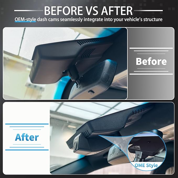 OEM Style Front Dash Cam for Hyundai Ioniq 6 2023-2025 | Front 4K, 64GB Card,(Must have an auto-dimming rearview mirror), Hidden Design, Plug&Play, Easy Install