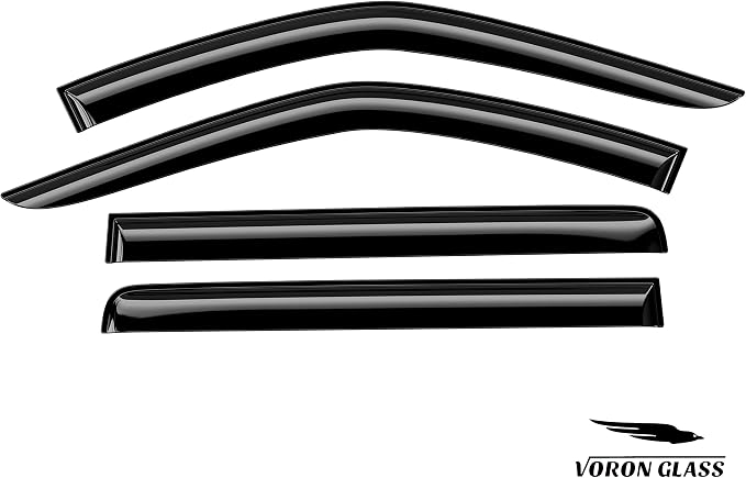 Voron Glass Tape-on Extra Durable Rain Guards for Toyota Tundra 2022-2026 CrewMax, Window Deflectors, Vent Window Visors, 4 Pieces - 100940