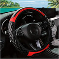Car Steering Wheel Cover, 14.5-15inch Leather Anti-Slip Car Wheel Cover Protector, Safety Comfortable Desgin, Universal Auto Steering Wheels Accessories for Cars Truck SUV (Red)