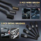 29PCS Car Cleaning Kit Interior Detailing for Men Women（Grey） | 17000PA High Power Handheld Cordless Car Vacuum Rechargeable, Detailing Brush Set, Windshield Cleaner Tool, Tire Brush