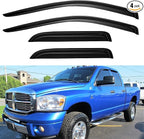 Window Rain Guards for 2002-2008 Dodge Ram 1500 Quad/Extended Cab, Window Vent Wind Visors Shades Deflectors for 2003 2004 2005 2006 2007 2008 2009 Ram 2500 3500
